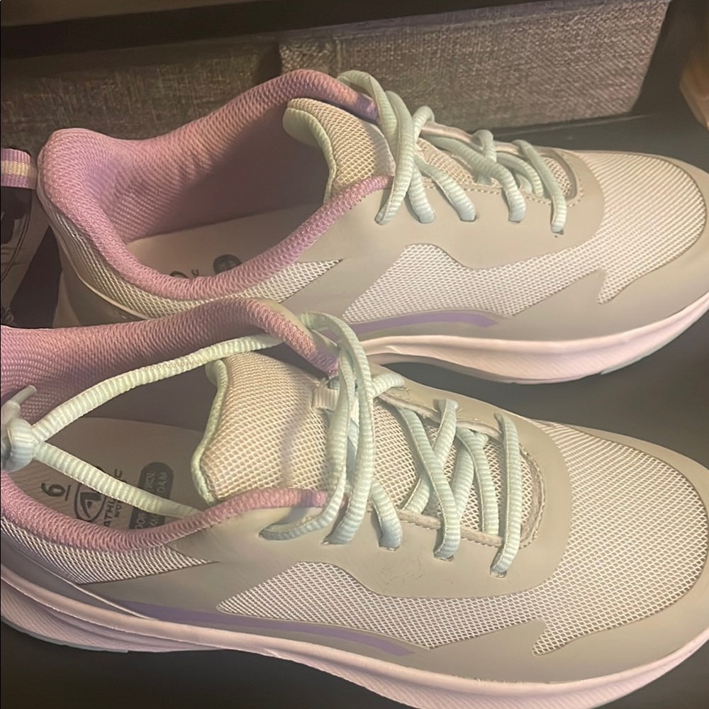 Women's Pink and White Athletic Shoes